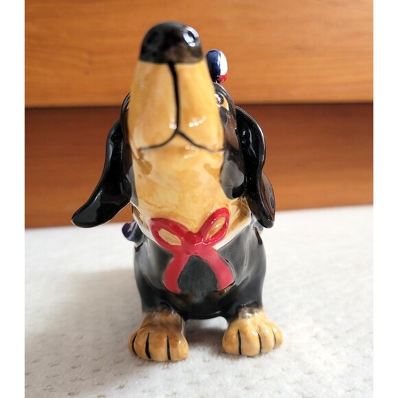 EUC BLUE SKY CLAYWORKS Heather Goldminc PATRIOTIC Flag BLACK DACHSHUND - Picture 7 of 10